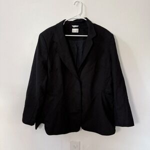 Deane &‎ White Black Button Blazer Jacket Women's 100% wool size 20